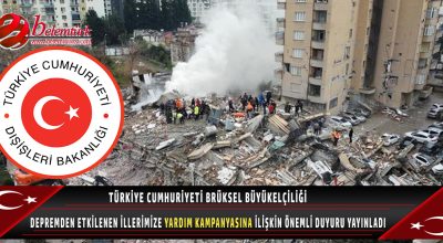 Brüksel Büyükelçiliği depremden etkilenen illerimize yardım kampanyasına ilişkin duyuru yayınladı
