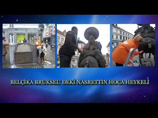 Belçika Brussel’deki Nasrettin Hoca Heykeline Bayram Öncesi Temizlik