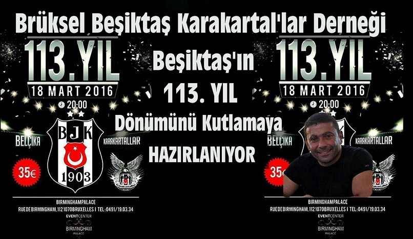 Brüksel Beşiktaş Karakartal’lar Derneği, Beşiktaş’ın 113.Yıl Dönümünü Kutlamaya Hazırlanıyor