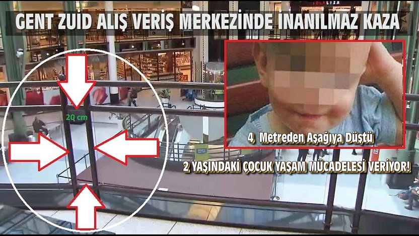 GENT ZUİD ALIŞVERİŞ MERKEZİNDE İNANILMAZ KAZA! 2 YAŞINDAKİ ÇOCUK YAŞAM MÜCADELESİ VERİYOR.