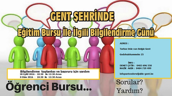 GENT ŞEHRİNDE EĞİTİM BURSU İLE İLGİLİ BİLGİLENDİRME GÜNÜ