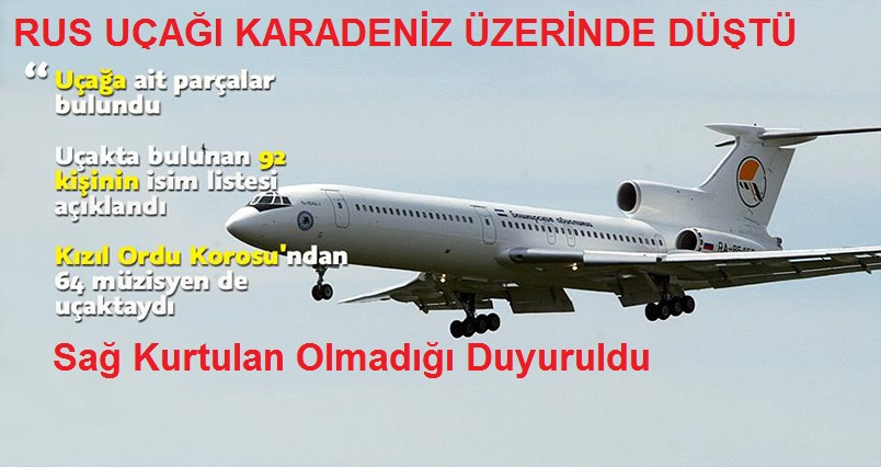 Rus uçağı Karadeniz üzerinde düştü