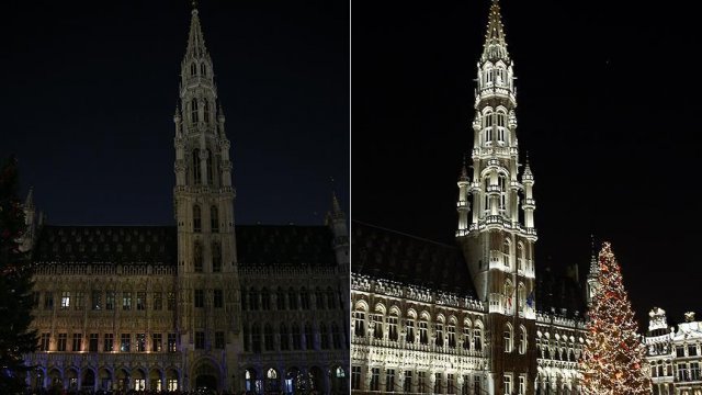 Brüksel’de Grande Place Meydanı Halep Için ‘Siyaha Büründü’