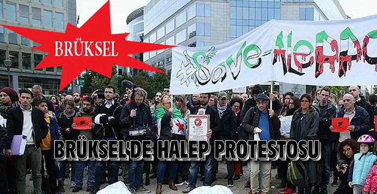 Brüksel’de Halep Protestosu