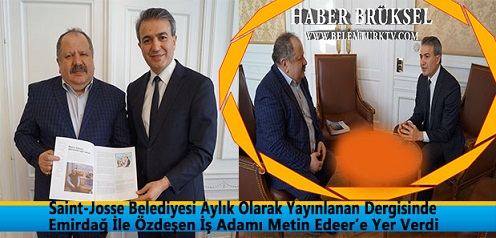 Saint-Josse Belediyesi, periyodik aylık yayınlanan dergisi “1210” in bu ayki sayısında Metin Edeer’e yer verdi.