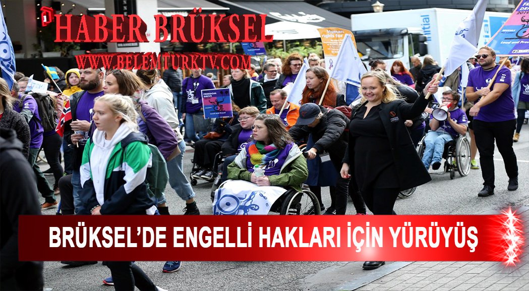 Brüksel’de engelli hakları için yürüyüş