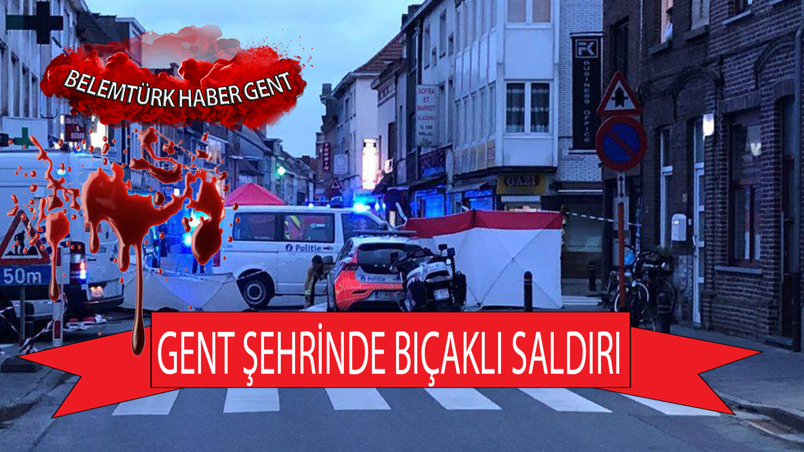 Gent şehrinde bıçaklı saldırı. Polis, saldırganı elinden vurarak durdurdu