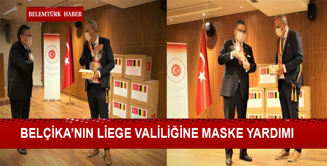 Türkiye’den Belçika’daki Liege Valiliğine maske yardımı