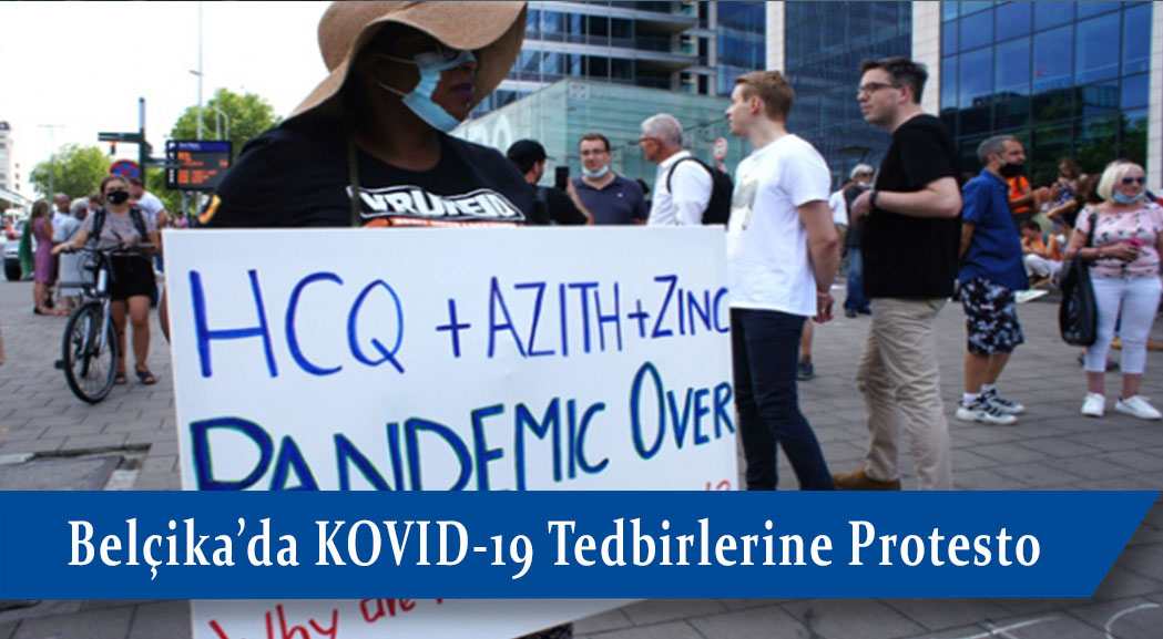 Brüksel’de hükümet Covid-19 tedbirleri nedeniyle protesto edildi.