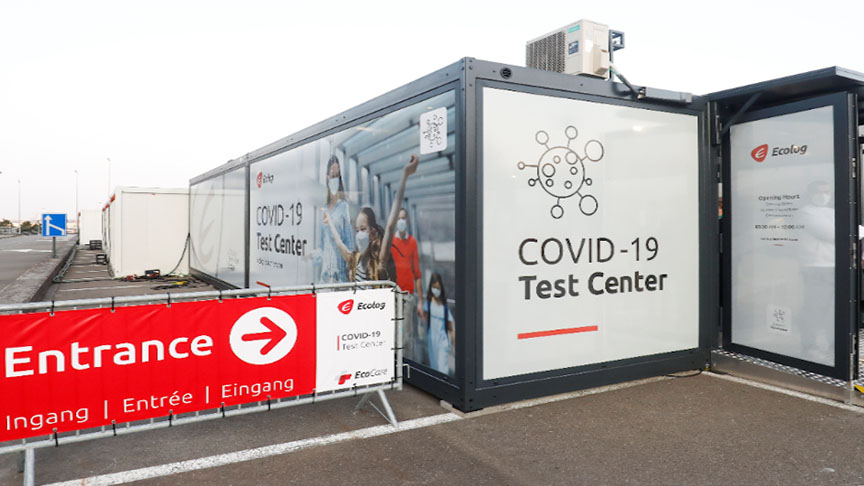 Brüksel Havalimanı’nda Kovid-19 test merkezi açıldı