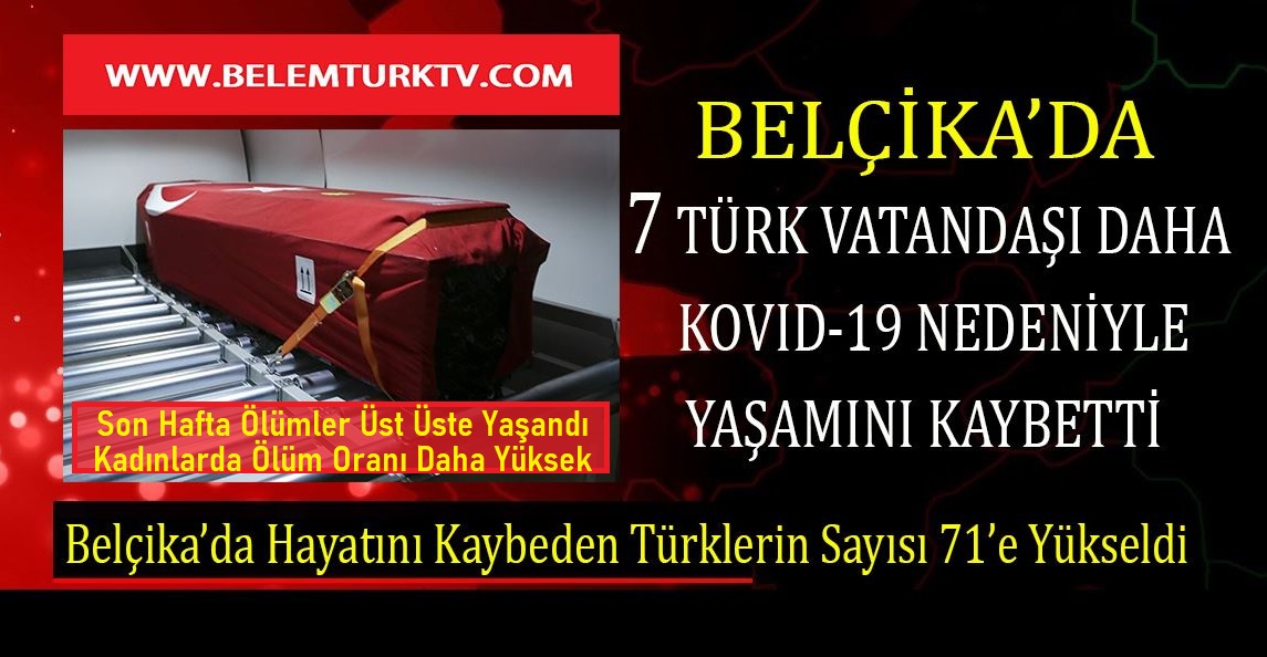 Belçika’da koronavirüsten 7 Türk vatandaşımız daha hayatını kaybetti