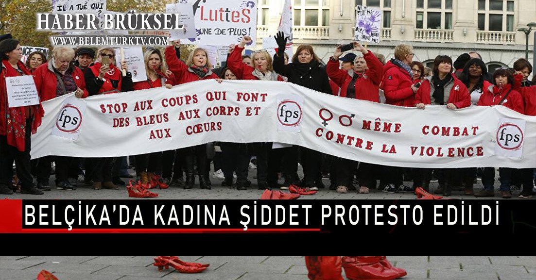 Belçika’da kadına şiddet protesto edildi