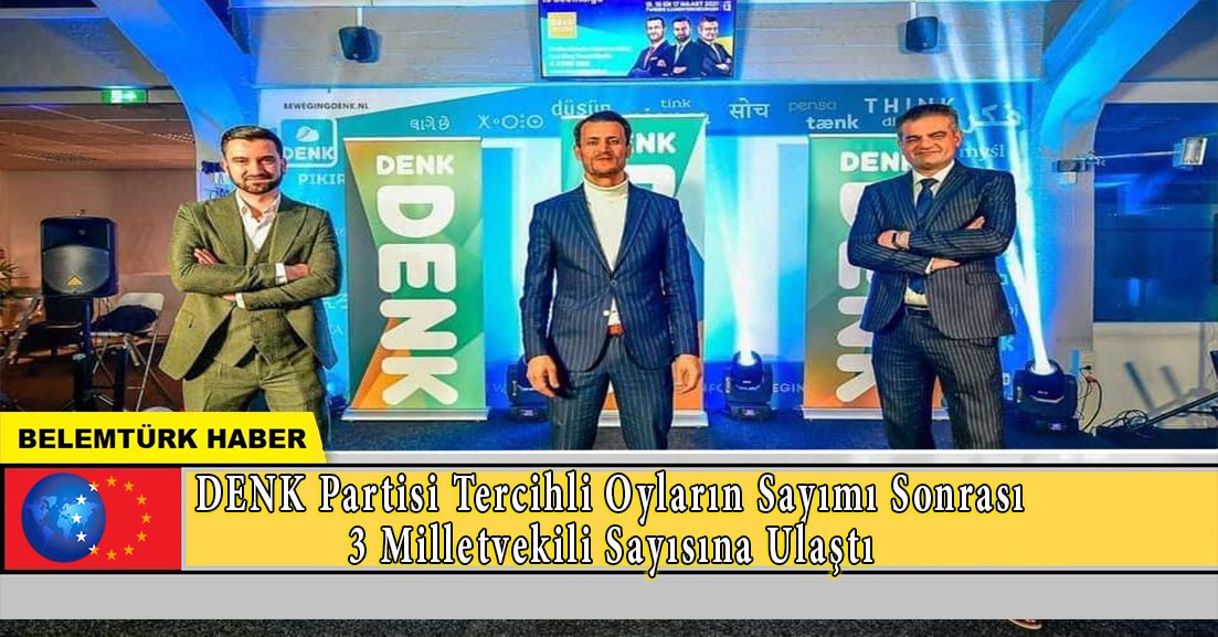 DENK Partisi, Rotterdam şehrinde  tercihli oylarla 3 milletvekili sayısına ulaştı.