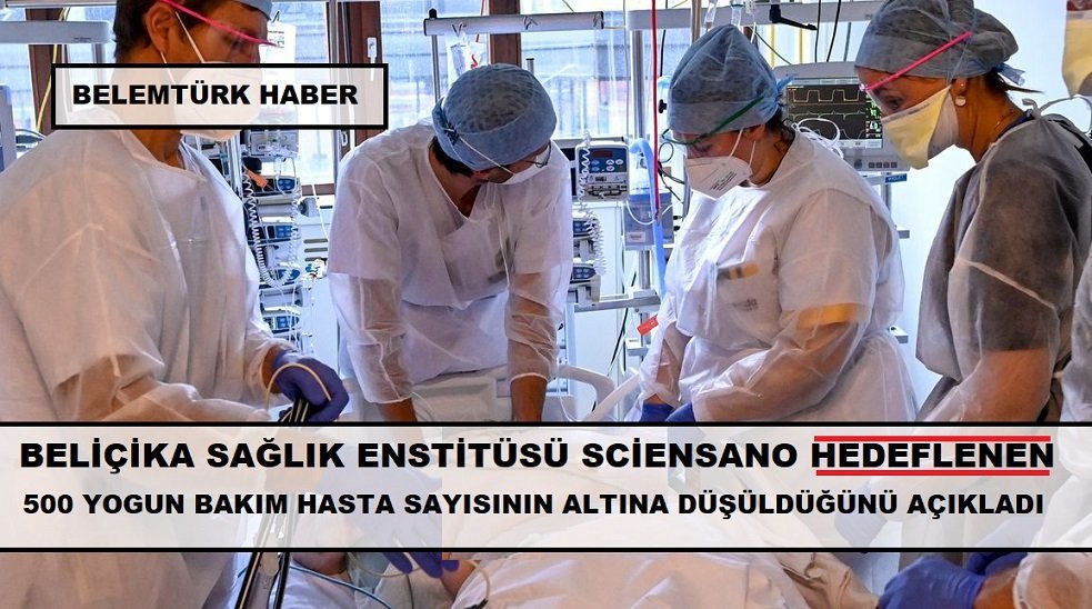 Belçika Sağlık Enstitüsü Sciensano, hedeflenen 500 yoğun bakım hasta sayısının altına düşüldüğünü açıkladı.