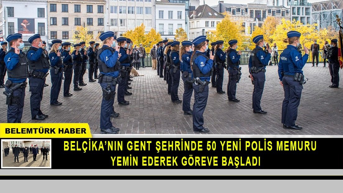 Belçika’nın Gent şehrinde 50 yeni polis memuru yemin ederek göreve başladı