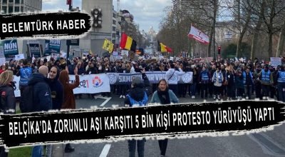 Belçika’da zorunlu aşı karşıtı 5 bin kişi protesto yürüyüşü yaptı.