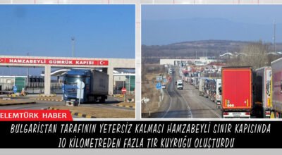 Bulgaristan tarafının yetersiz kalması Hamzabeyli Sınır Kapısı’nda tır kuyruğuna neden oldu.