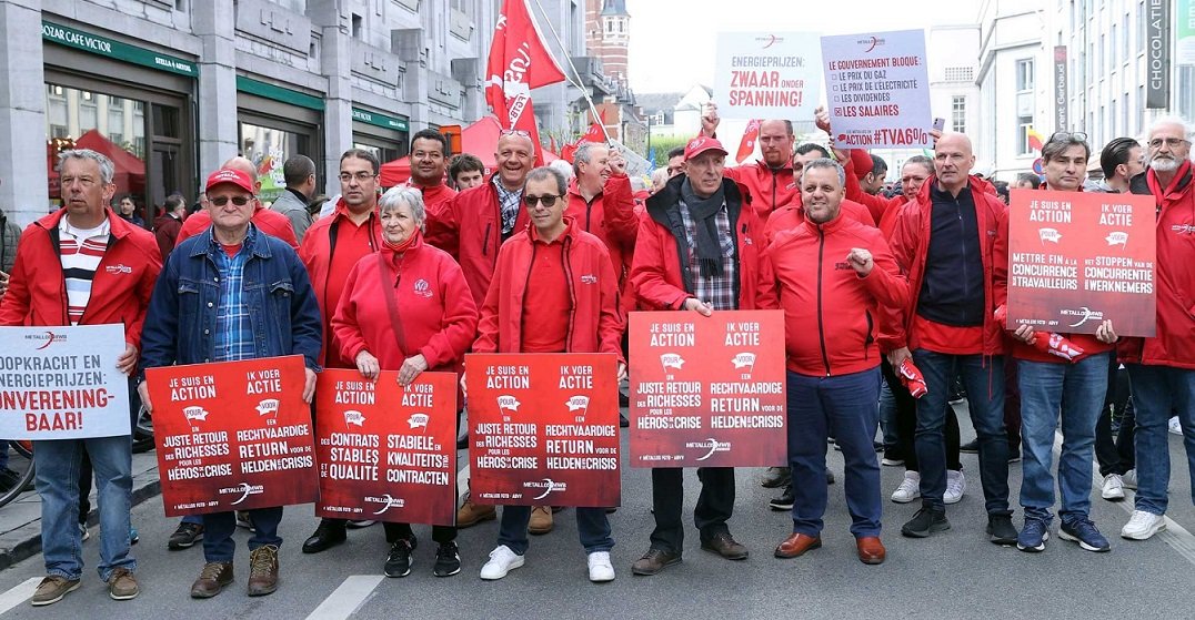 Belçika’da işçiler zam talebiyle greve gitti