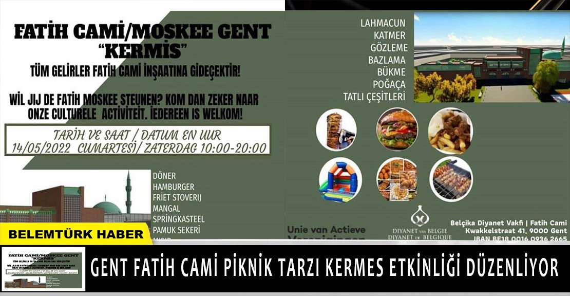 Gent Fatih Cami piknik tarzı kermes etkinliği düzenliyor
