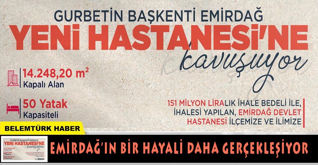 Emirdağ’ın bir hayali daha gerçekleşiyor.