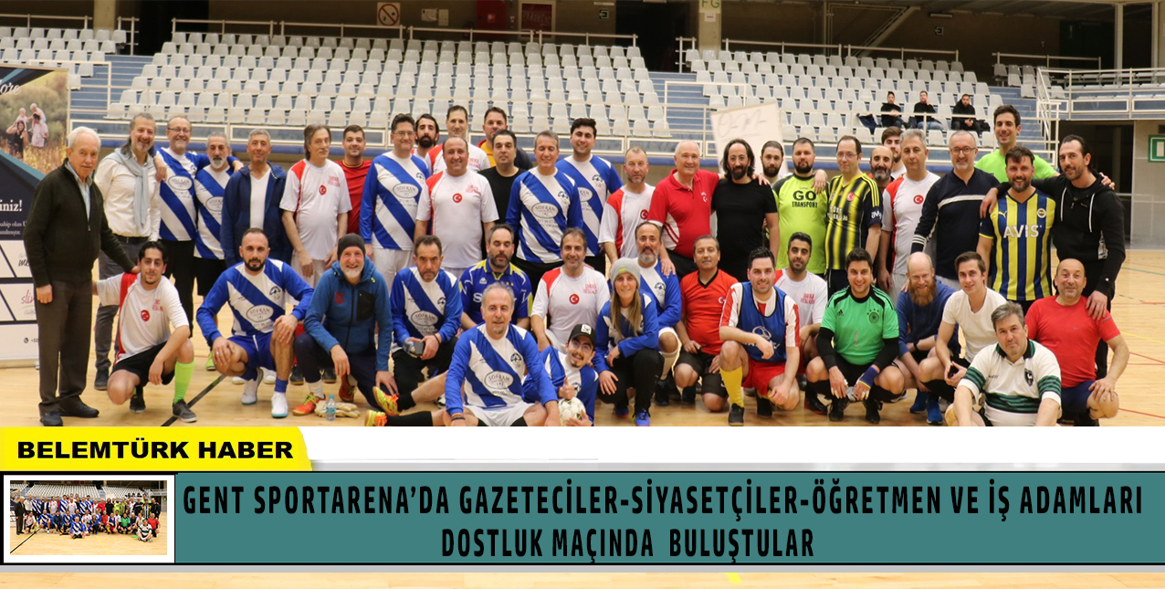 Gent Sportarena’da gazeteciler, siyasetçiler, öğretmen ve iş adamları dostluk maçında buluştu.