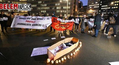 Belçika’nın başkenti Brüksel’de Gazze’de hayatını kaybeden gazeteciler anıldı