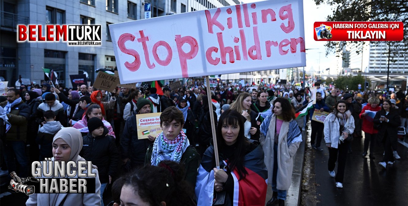 Belçika’da “Filistin için Avrupa yürüyüşü” düzenlendi