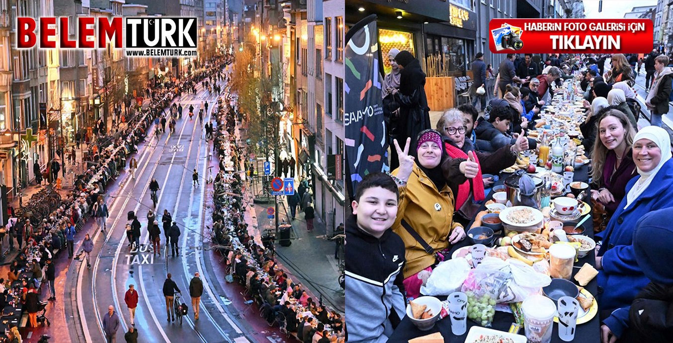 Belçika’da 2 km uzunluğunda iftar sofrası kuruldu