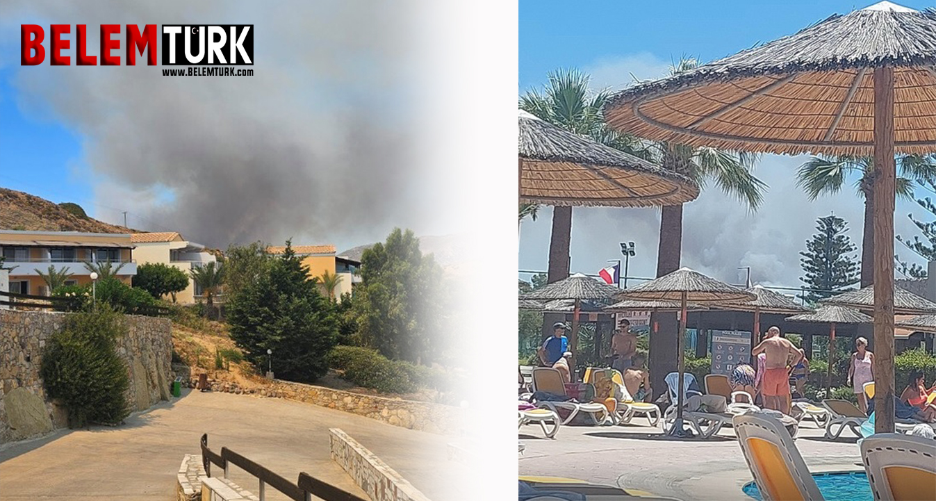 Belçikalı turistler Kos adasına yaklaşan orman yangını nedeniyle otellerinden tahliye edildi