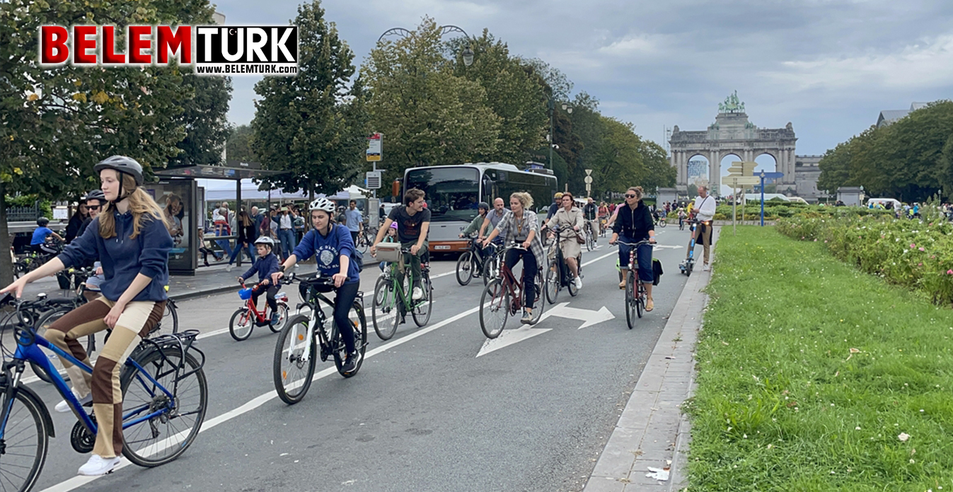 Brüksel sakinleri trafiğe kapatılan yolların keyfini “sürdü”