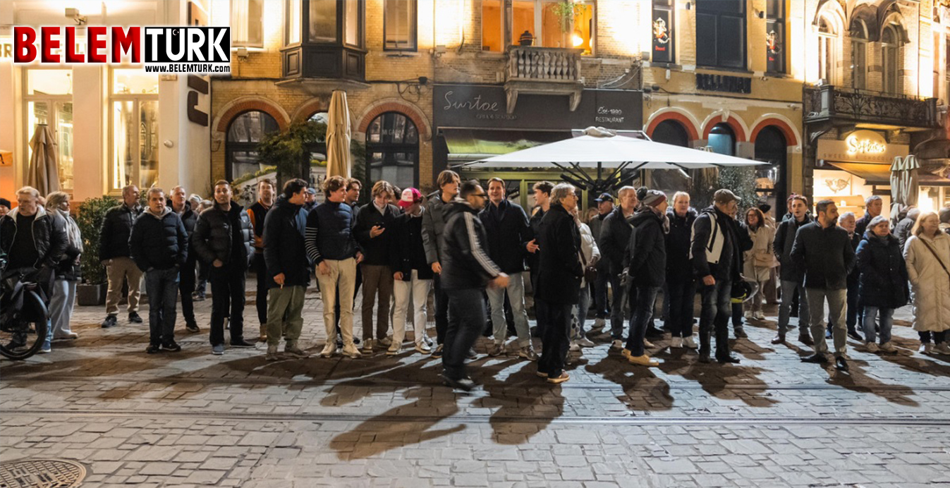 Gent şehrinde dün akşam yeşillere karşı gösteri düzenlendi