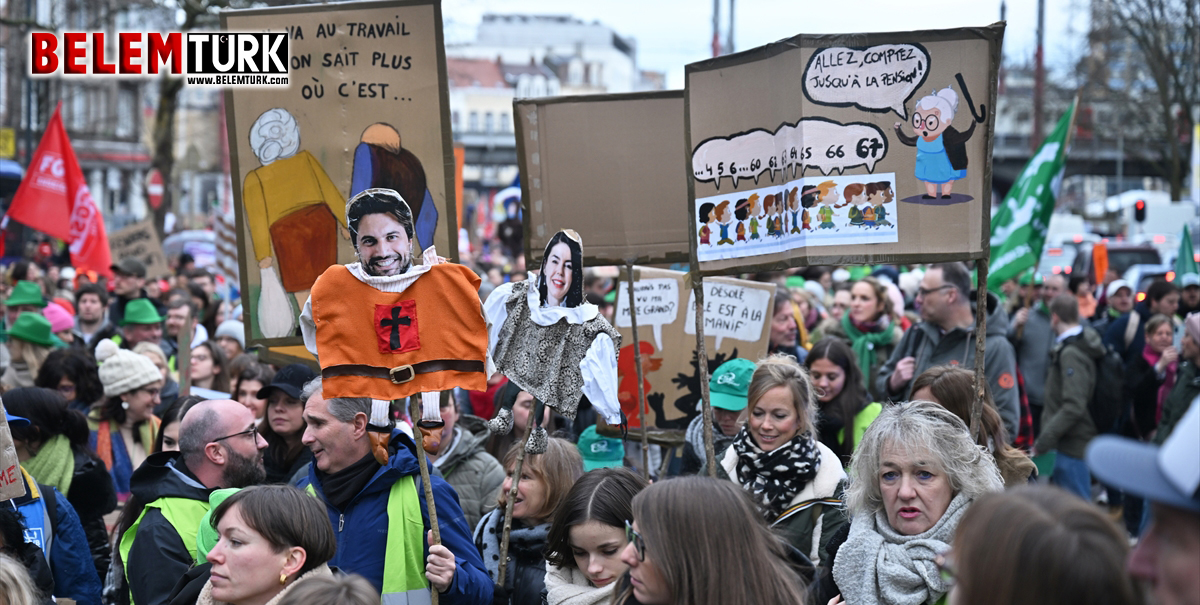 Belçika’da on binlerce öğretmen tasarruf tedbirlerini protesto etti
