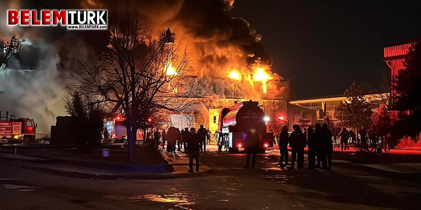 Afyonkarahisar’da fabrikada çıkan yangına müdahale ediliyor
