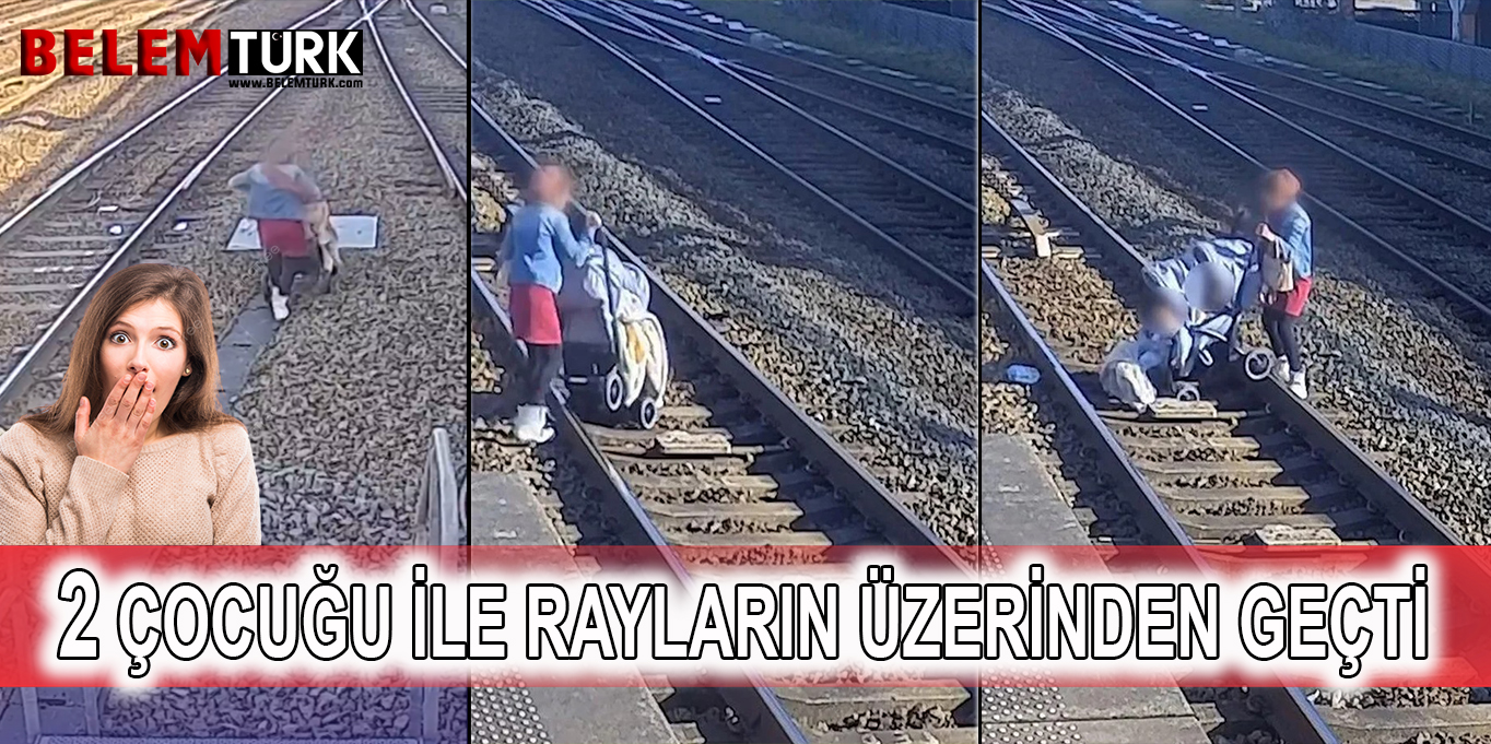 Belçika Sint-Niklaas istasyonunda bir anne 2 çocuğu ile birlikte rayların üzerinden geçti
