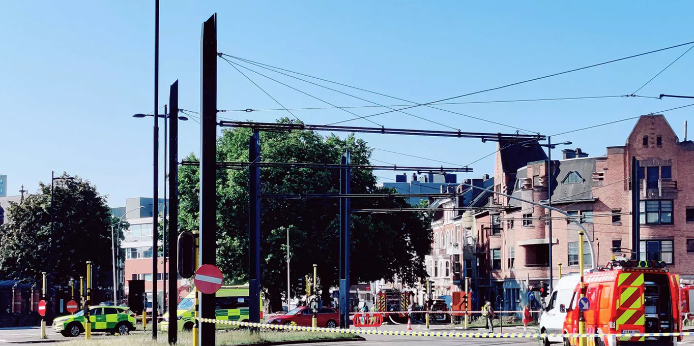 Gent şehrinde yol çalışmaları sırasında hasar gören gaz boru hattındaki sızıntı giderildi