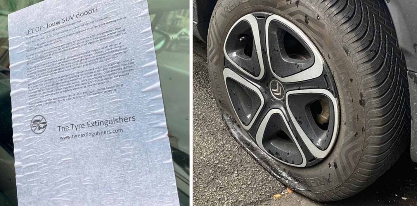 Belçika Gent polisi araçların lastiklerini kesen 4 kişiyi yakaladı