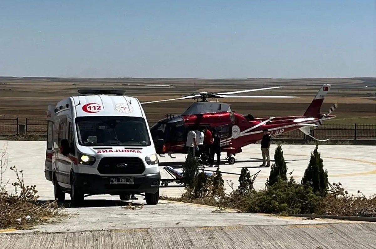 Mide kanaması geçiren gurbetçi hava ambulansıyla hastaneye sevk edildi