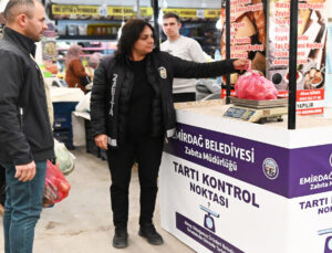 Emirdağ belediyesi haksız tartımı önlemek ve tüketici haklarını korumak için “Tartı Kontrol Noktası” kurdu