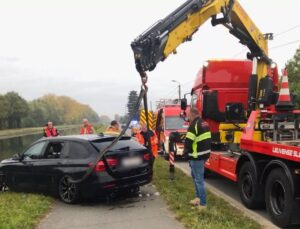 Belçika’da 36 yaşındaki sarhoş sürücü su kanalına uçtu