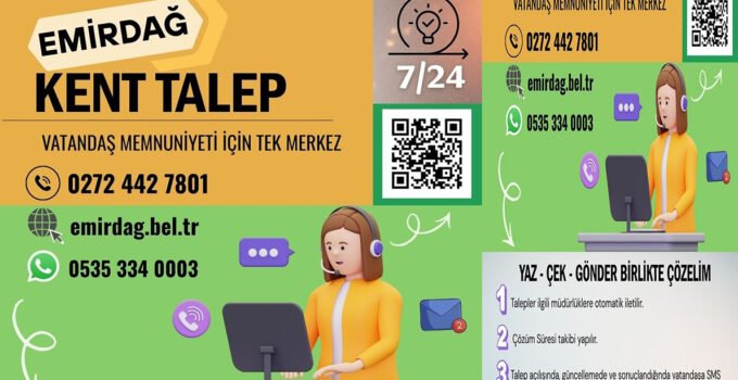 Emirdağ’da vatandaşlar talep, öneri ve şikayetlerini dijital talep sistemi ile ulaştırabilecek