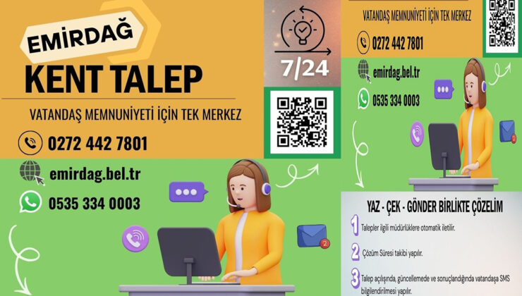 Emirdağ’da vatandaşlar talep, öneri ve şikayetlerini dijital talep sistemi ile ulaştırabilecek