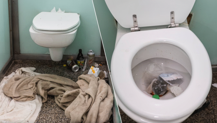 Gent’teki umumi tuvaletler uyuşturucu şırıngaları, kanlı mendiller ve bira kutularıyla dolu