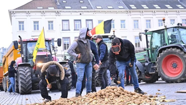 Brüksel’de çitfçilerin protestosu şiddete dönüştü