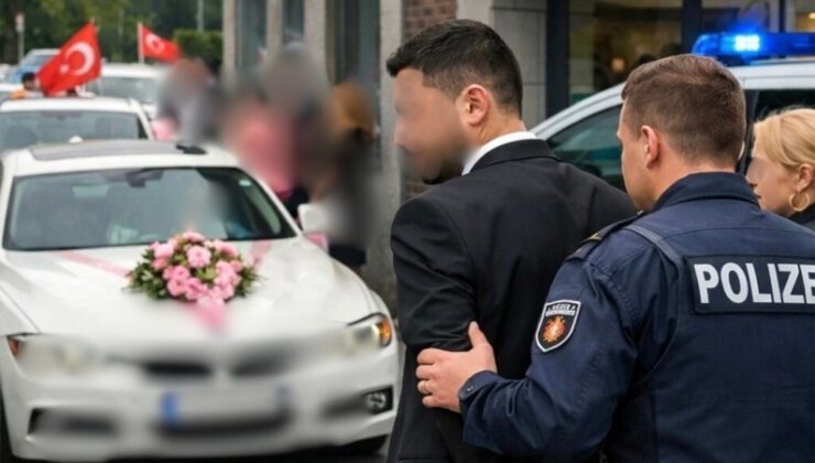 Düğün konvoyu karakolda son buldu: Ehliyetsiz damat gözaltına alındı