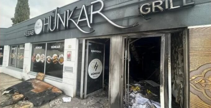 Gurbetçi ailenin restoranı kundaklama sonucu tamamen yandı