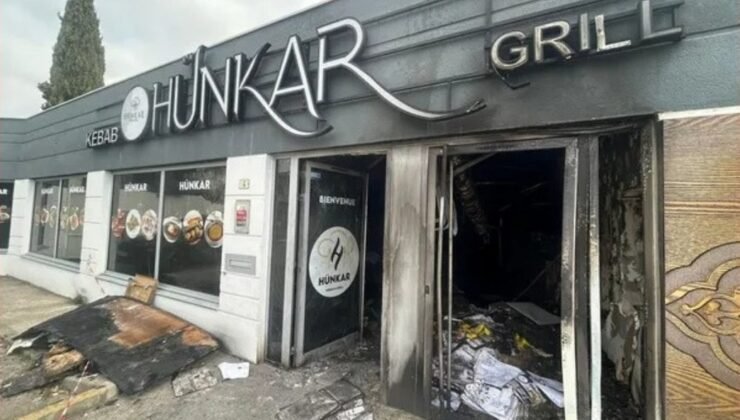 Gurbetçi ailenin restoranı kundaklama sonucu tamamen yandı