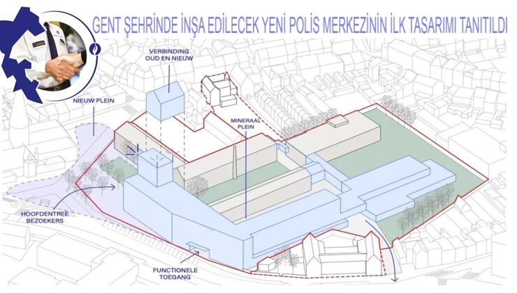 Belçika’nın Gent şehrinde inşa edilecek yeni polis merkezinin ilk tasarımı tanıtıldı