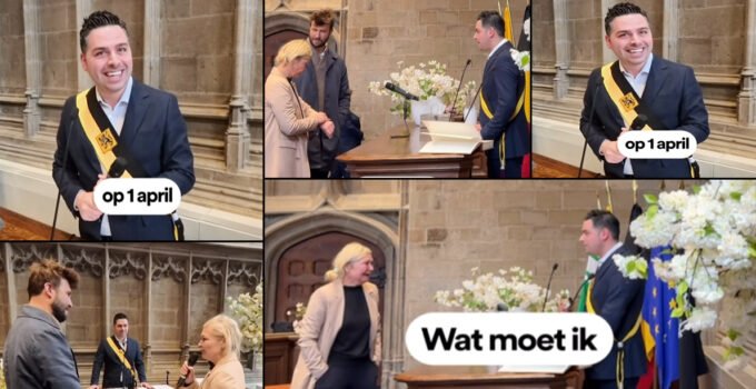 Gent belediye nikah salonunda Burak Nallı’ya inanılmaz 1 Nisan şakası