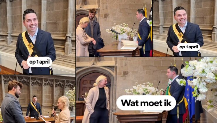 Gent belediye nikah salonunda Burak Nallı’ya inanılmaz 1 Nisan şakası