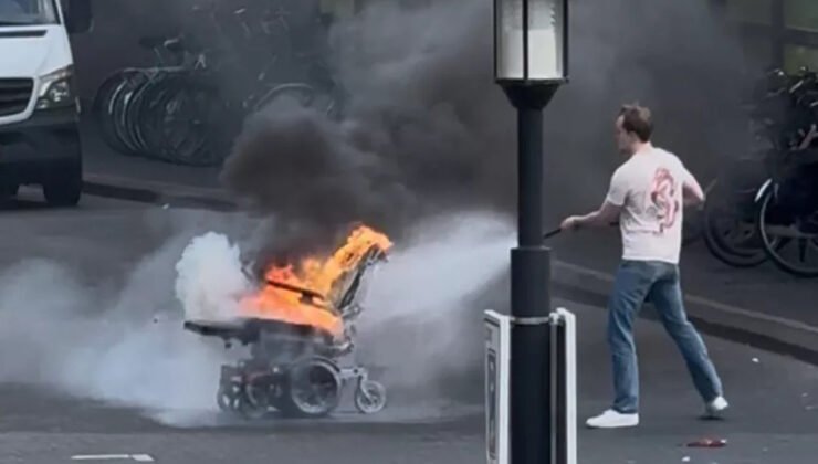 Hollanda’da tekerlekli sandalyedeki bir adam ateşe verildi